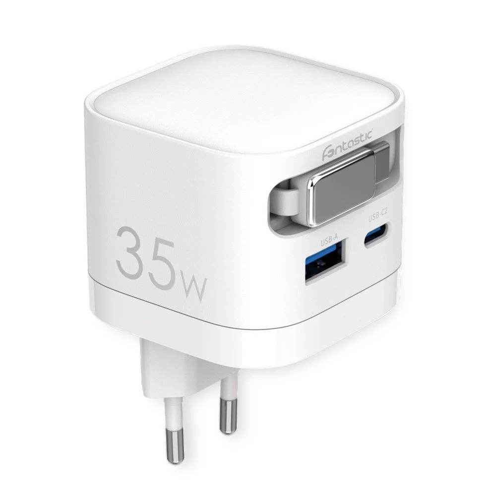 FONTASTIC USB Multi Quick Travel Charger “Zap”, Kabel 68 cm, Weiß