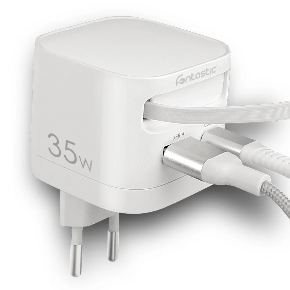 FONTASTIC USB Multi Quick Travel Charger “Zap”, Kabel 68 cm, Weiß