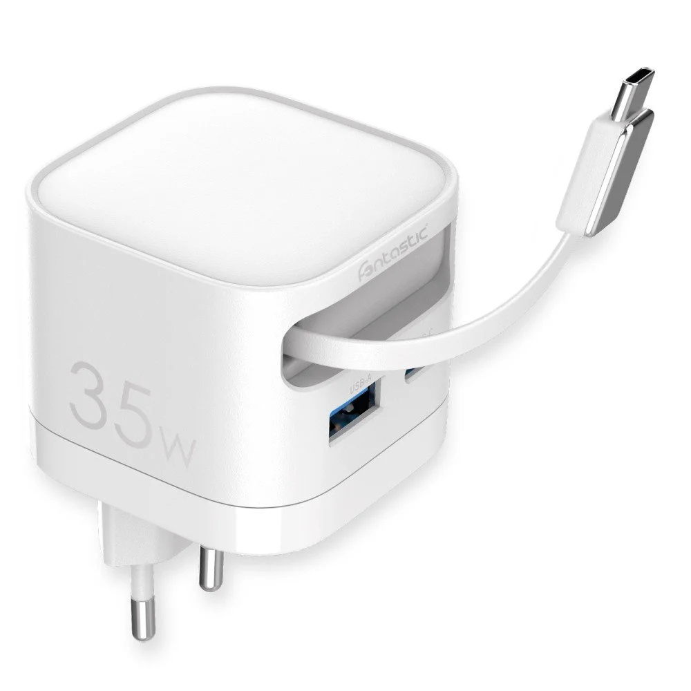 FONTASTIC USB Multi Quick Travel Charger “Zap”, Kabel 68 cm, Weiß