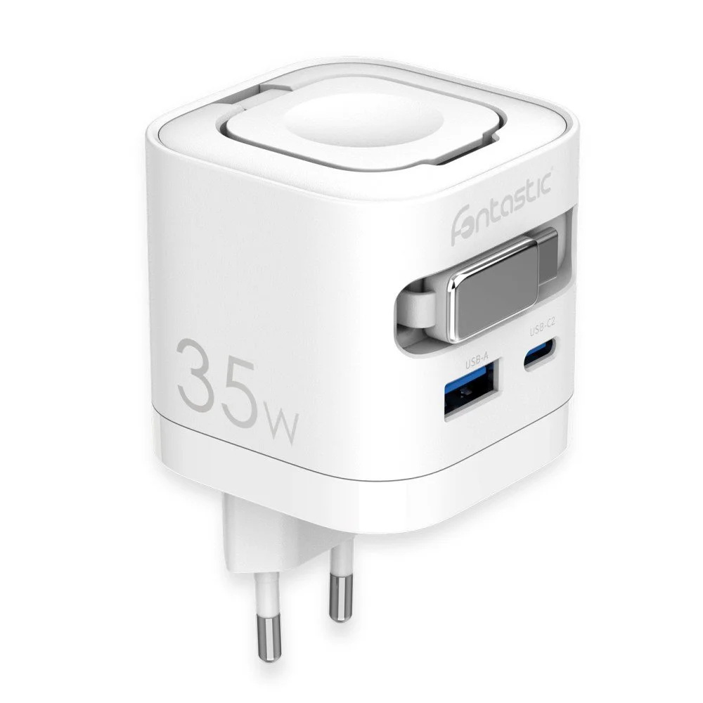 FONTASTIC USB Multi Quick Travel Charger “QiZap”, Kabel 68 cm, Weiß