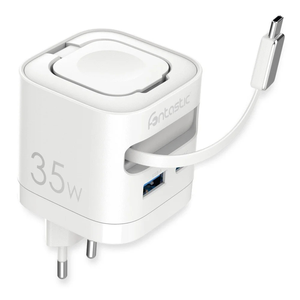 FONTASTIC USB Multi Quick Travel Charger “QiZap”, Kabel 68 cm, Weiß