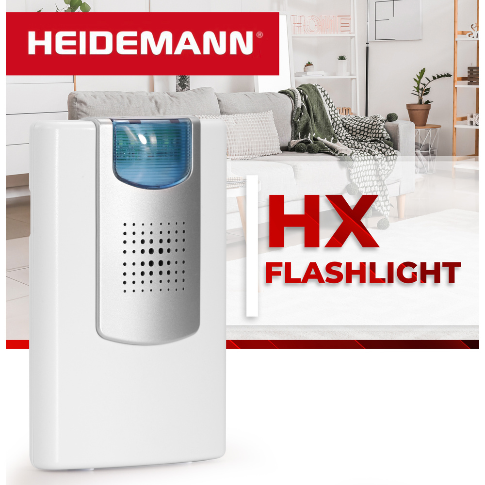 Heidemann Funkgong-Set HX-Flashlight, reinweiß/silberfarben