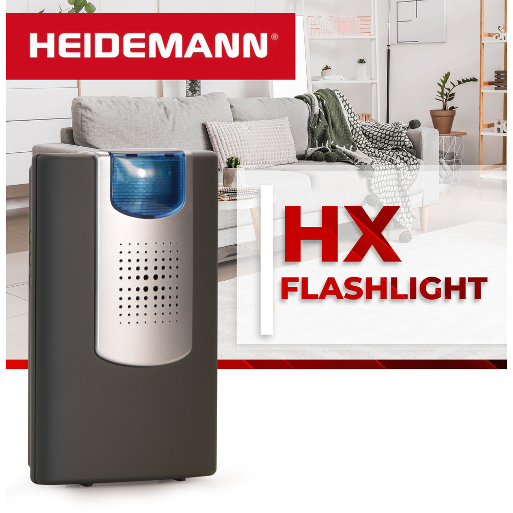 Heidemann Funkgong-Set HX Flashlight, anthrazit-softtouch/silberfarben, schwarz