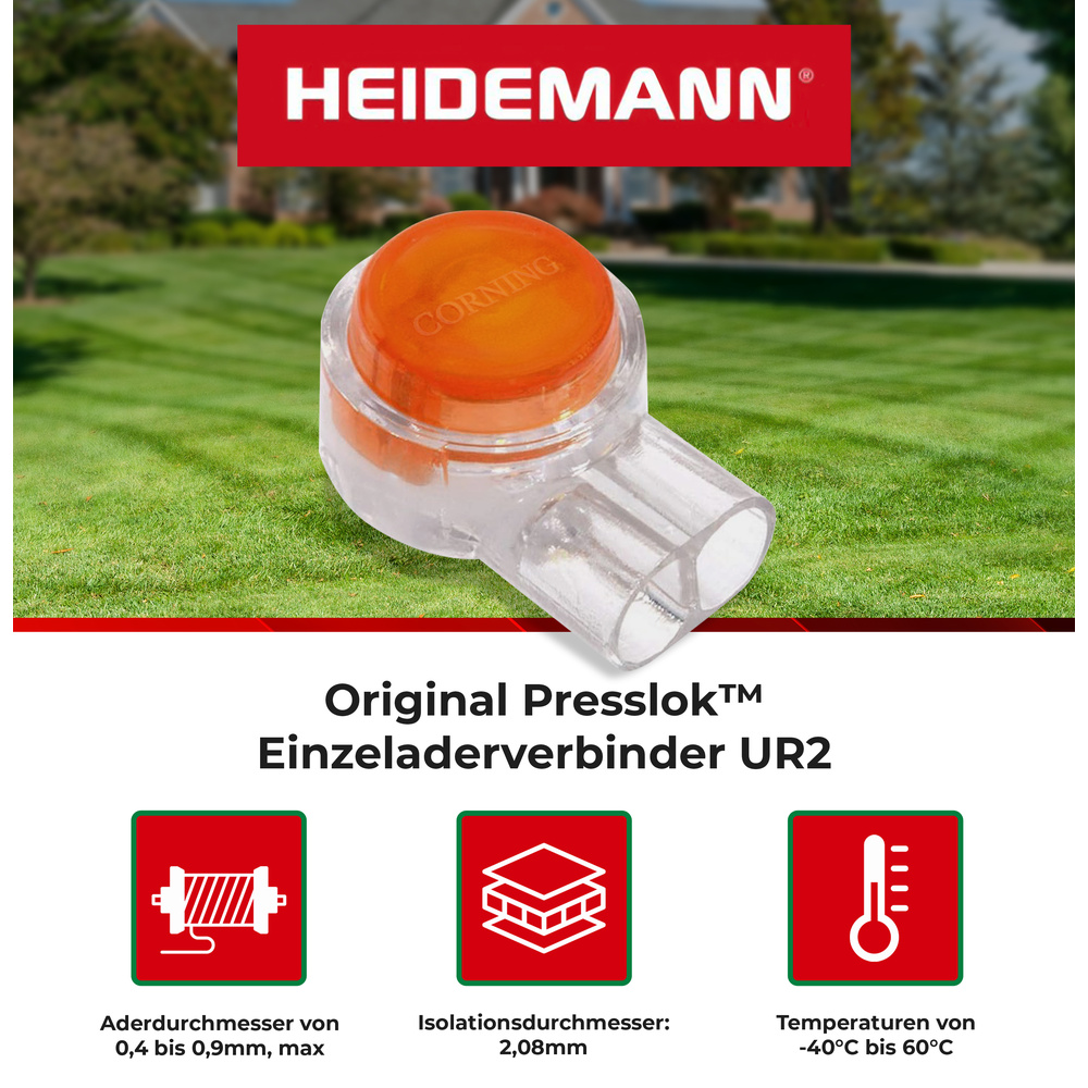 Heidemann ISO FLEX Einzeladerverbindung PresslokTM UR2, 10 Stück, rot