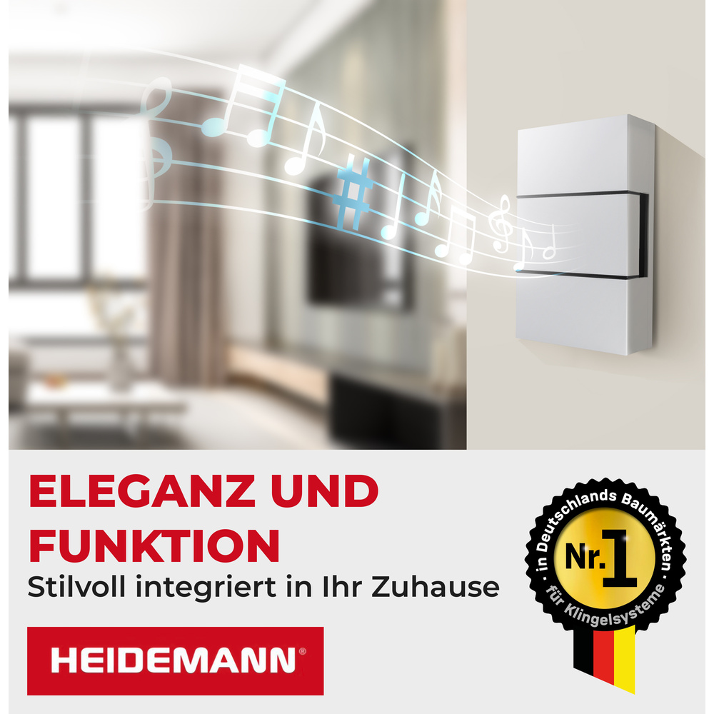 Heidemann Zweiklang-Gong Ibis 8V, reinweiß