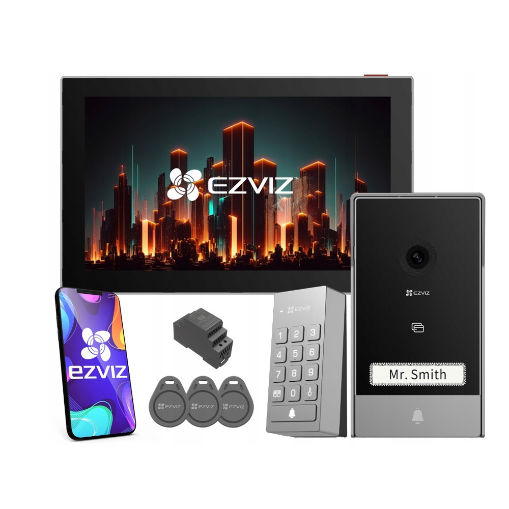 EZVIZ Smart Home Video-Türkommunikationssystem, WLAN, 7", Touch, Nachtsicht, RFID, Klingel, Keypad, TP7