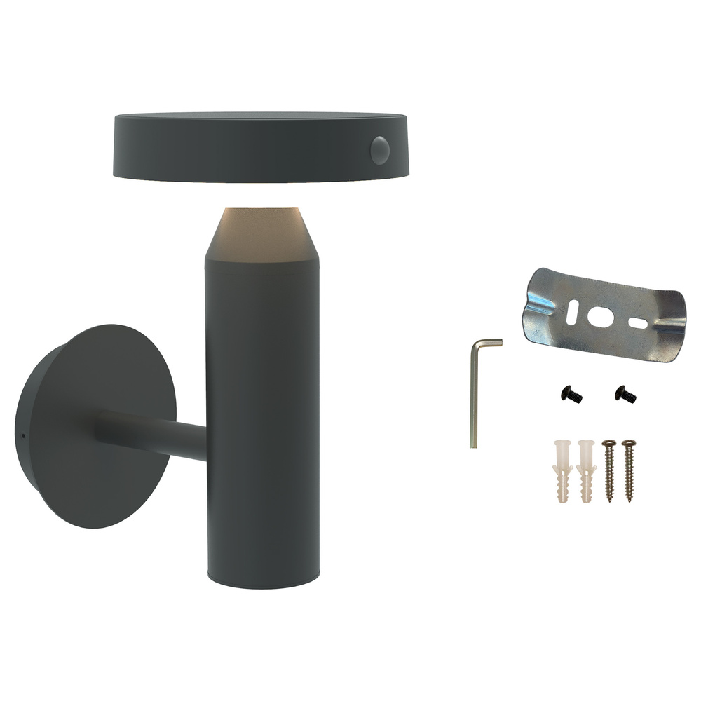Die BOLD Solar-Wandleuchte mit PIR, Gun Grey
