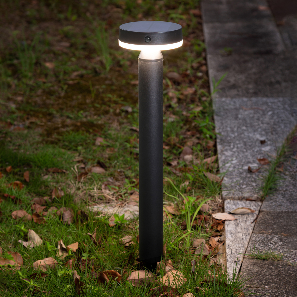 Die BOLD Solar-Wegeleuchte mit PIR, 50 cm Höhe, Gun Grey
