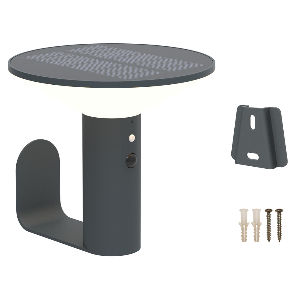 Die Bold Solar-Wandleuchte mit PIR, Gun Grey