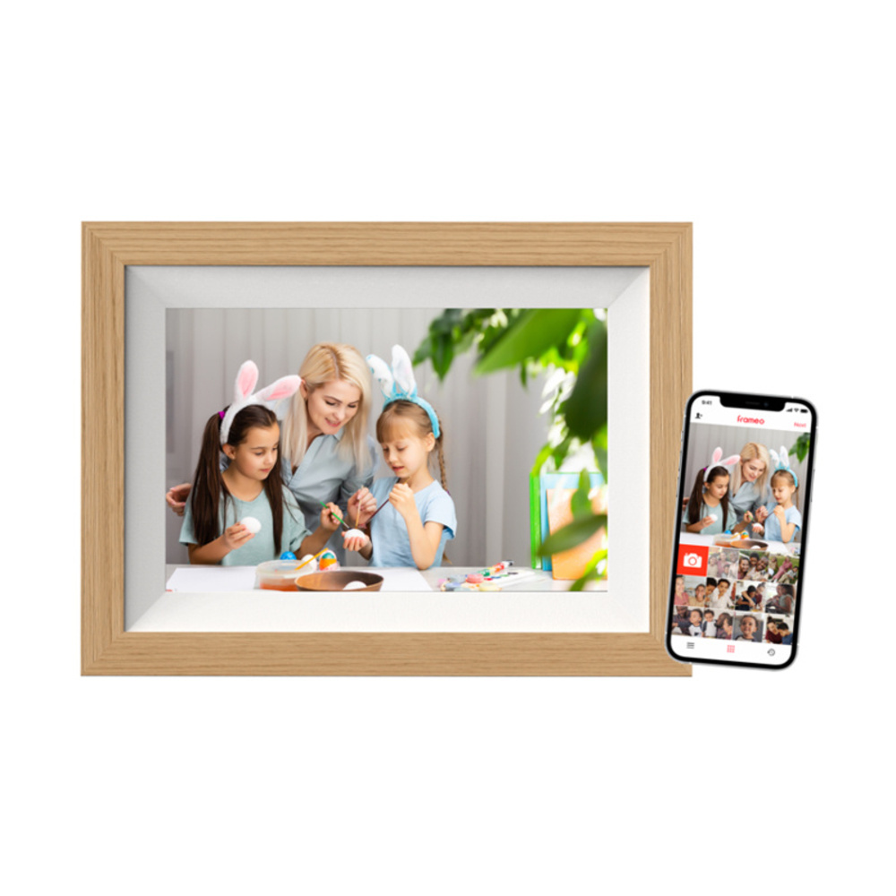 BRAUN digitaler Bilderrahmen, DigiFrame 10W WiFi Buche