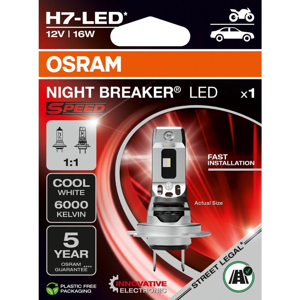 Osram LED-Nachrüstlampe NIGHT BREAKER H7-LED SPEED