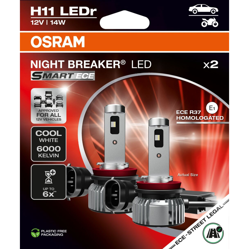 Osram LED-Nachrüstlampe NIGHT BREAKER LED SMART ECE H11