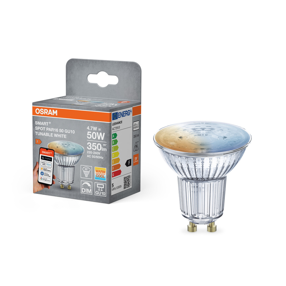 SMART+ Smart Home LED-Strahler, GU10, WLAN, dimmbar, IP20, Silber