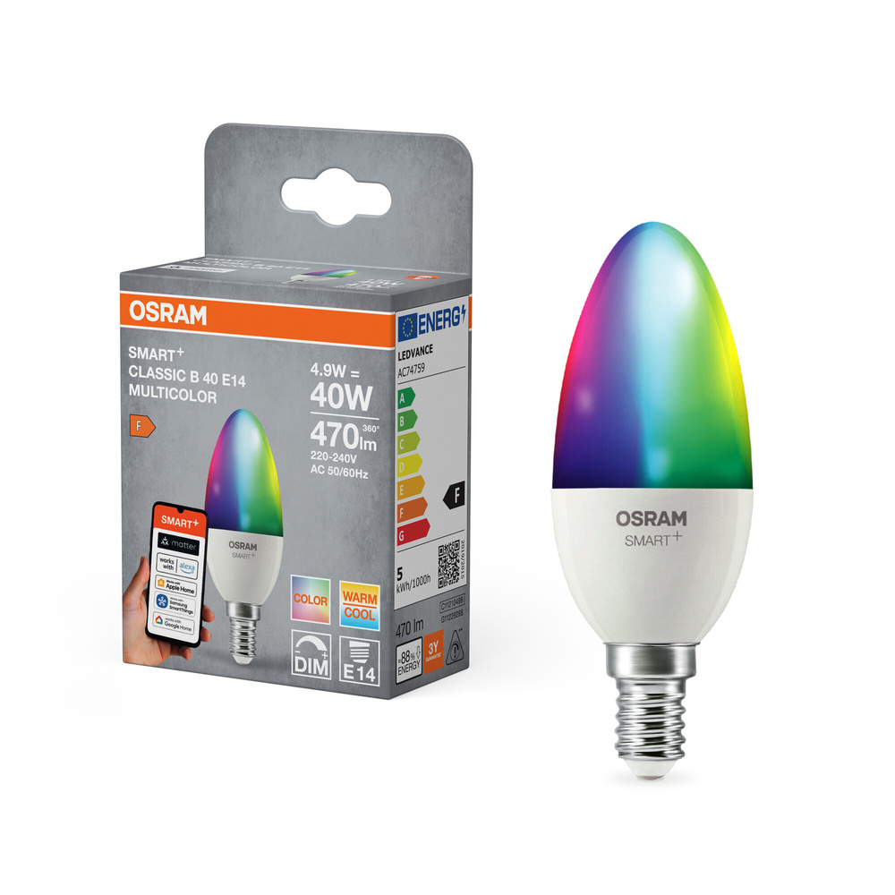 SMART+ Smart Home LED-Lampe E14 , WLAN, dimmbar, IP20, Weiß