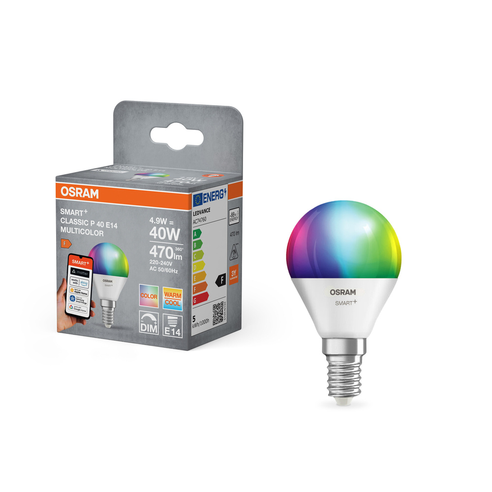 SMART+ Smart Home LED Lampe E14,  MATTER, RGBWW