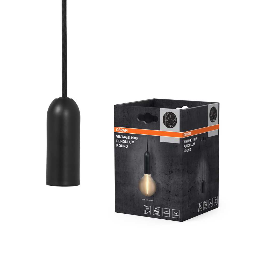 OSRAM Vintage 1906® Pendelleuchte ROUND,  E27, schwarz