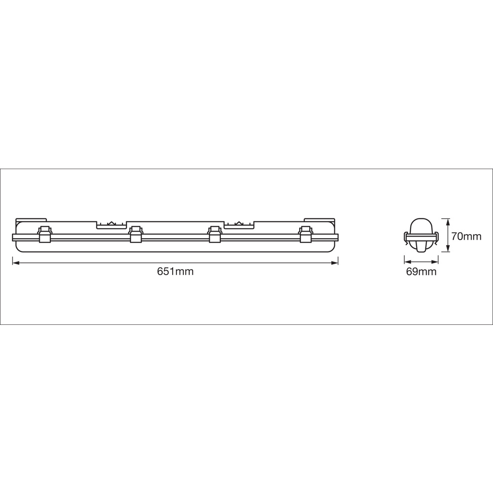 OSRAM LED-Feuchtraumleuchte Submarine, 1x 7W, 700 lm 4000K, 0,6m, IP65