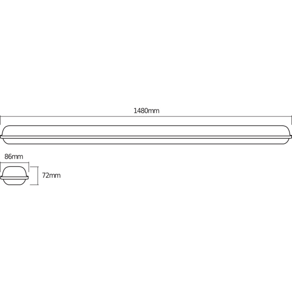 Osram Feuchtraumleuchte, 1.5M, 48W, 4000K, weiß