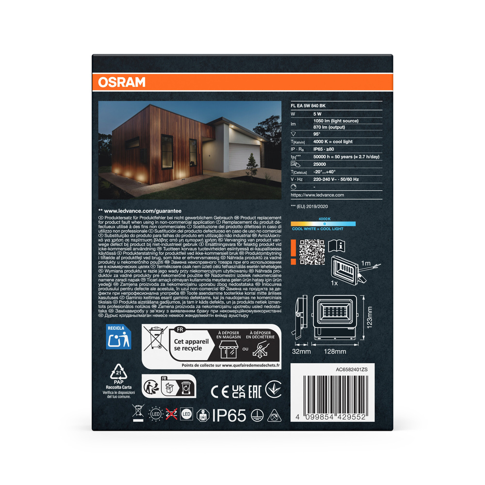 Osram Flutlicht, 5W, IP65, 210 lm/W, Grau