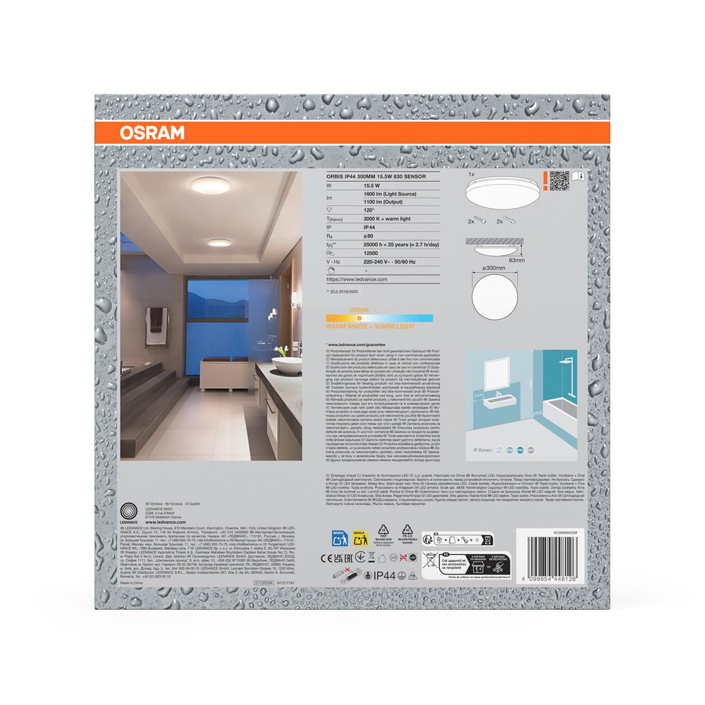 OSRAM Orbis Sensor-Deckenleuchte Wandleuchte, 300mm, weiß