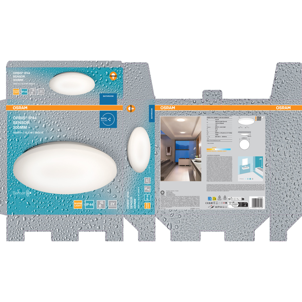 OSRAM Orbis Sensor-Deckenleuchte Wandleuchte, 300mm, weiß