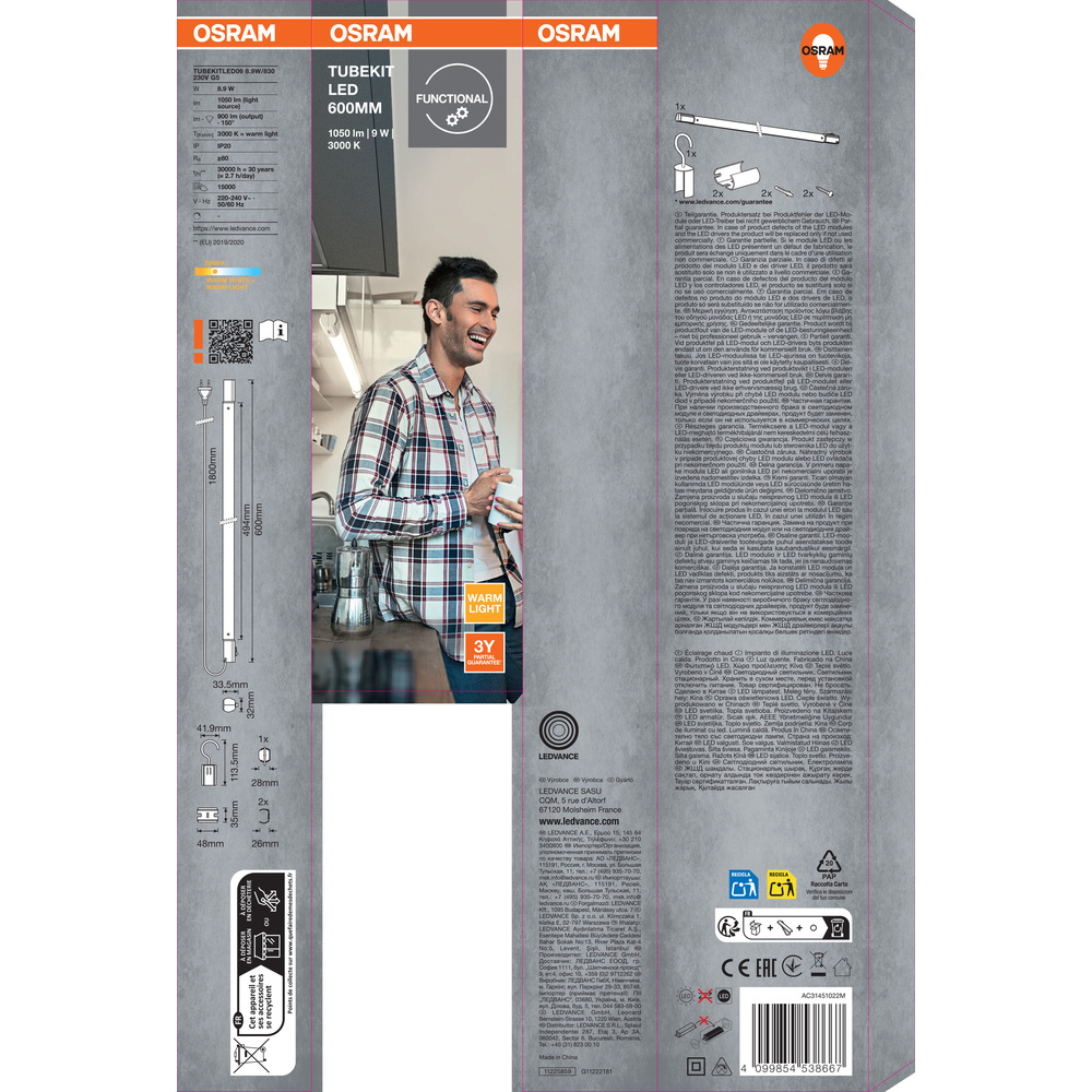 Osram TubeKIT LED 600 mm, 8,9 W, 900 lm, warmweiß