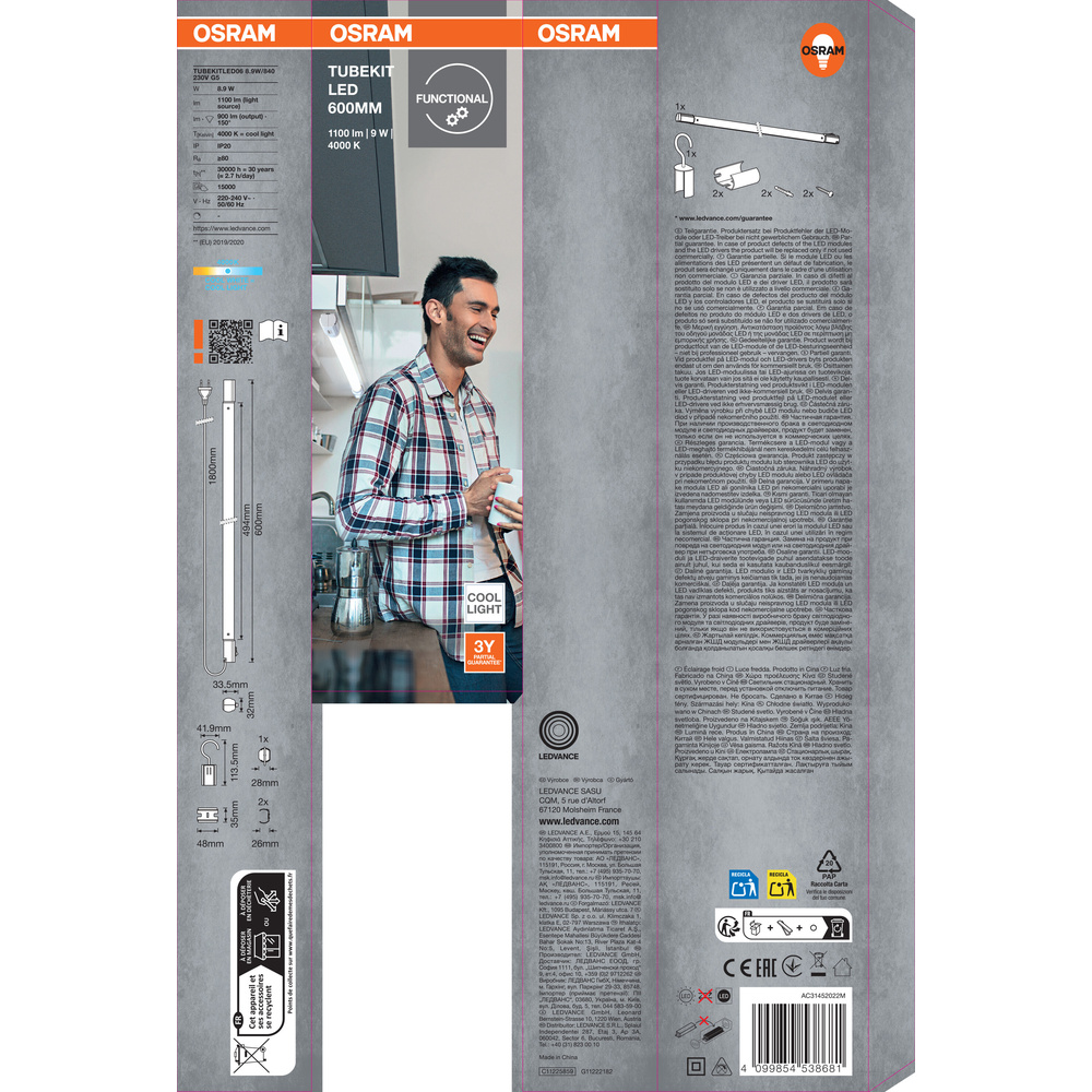 Osram TubeKIT LED 600 mm, 8,9 W, 900 lm, kaltweiß
