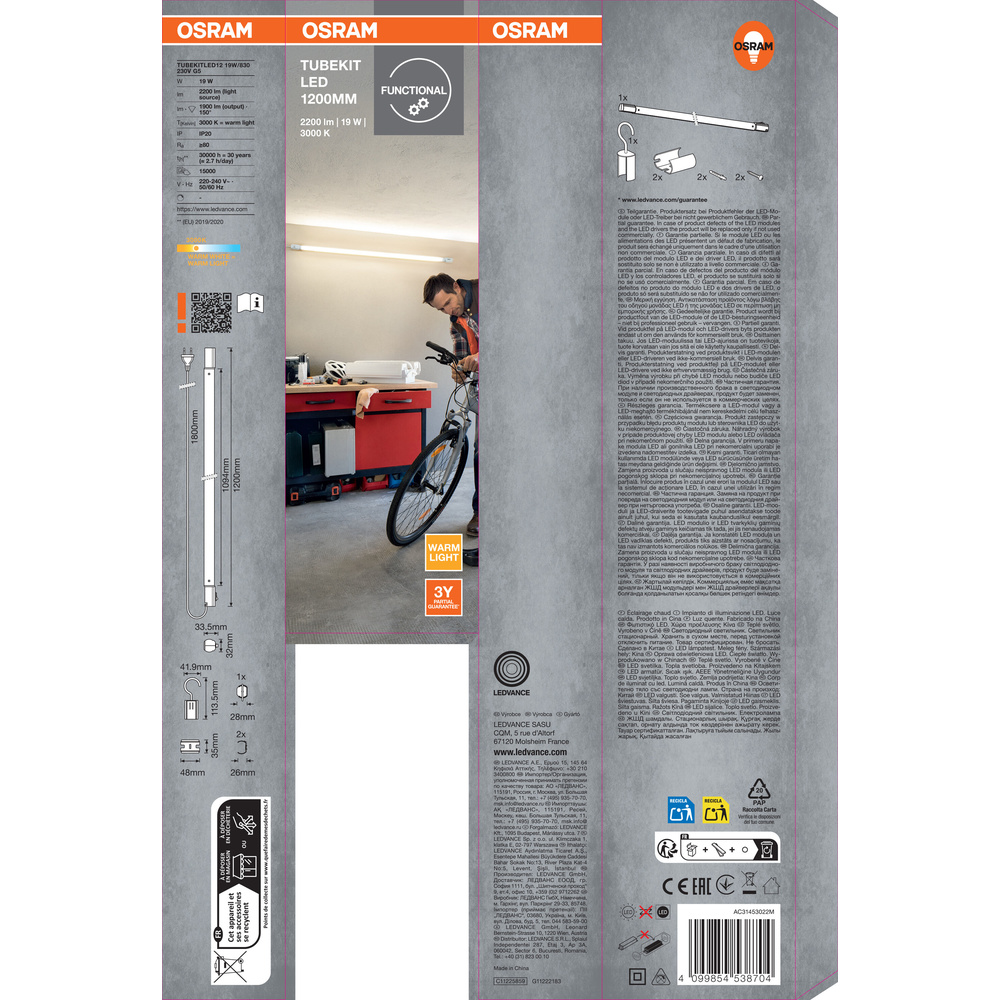 Osram TubeKIT LED 1200 mm, 19 W, 1900 lm, warmweiß