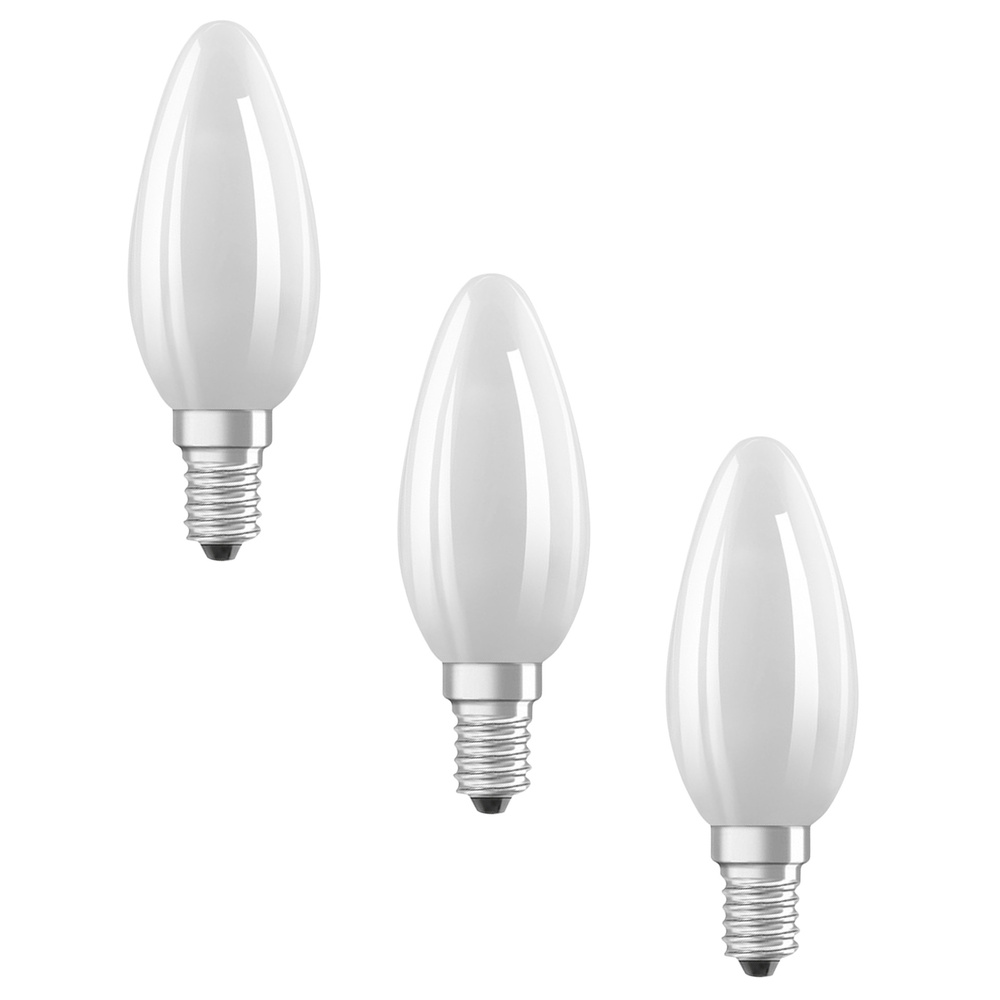Osram LED Base Classic B 60 Filament, 5,5W, 806 lm, E14, kaltweiss, matt, 3-erPack