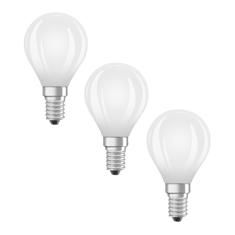 Osram LED Base Classic P 60 Filament, 5,5 W, 806 lm, E14, kaltweiß, matt, 3er Pack