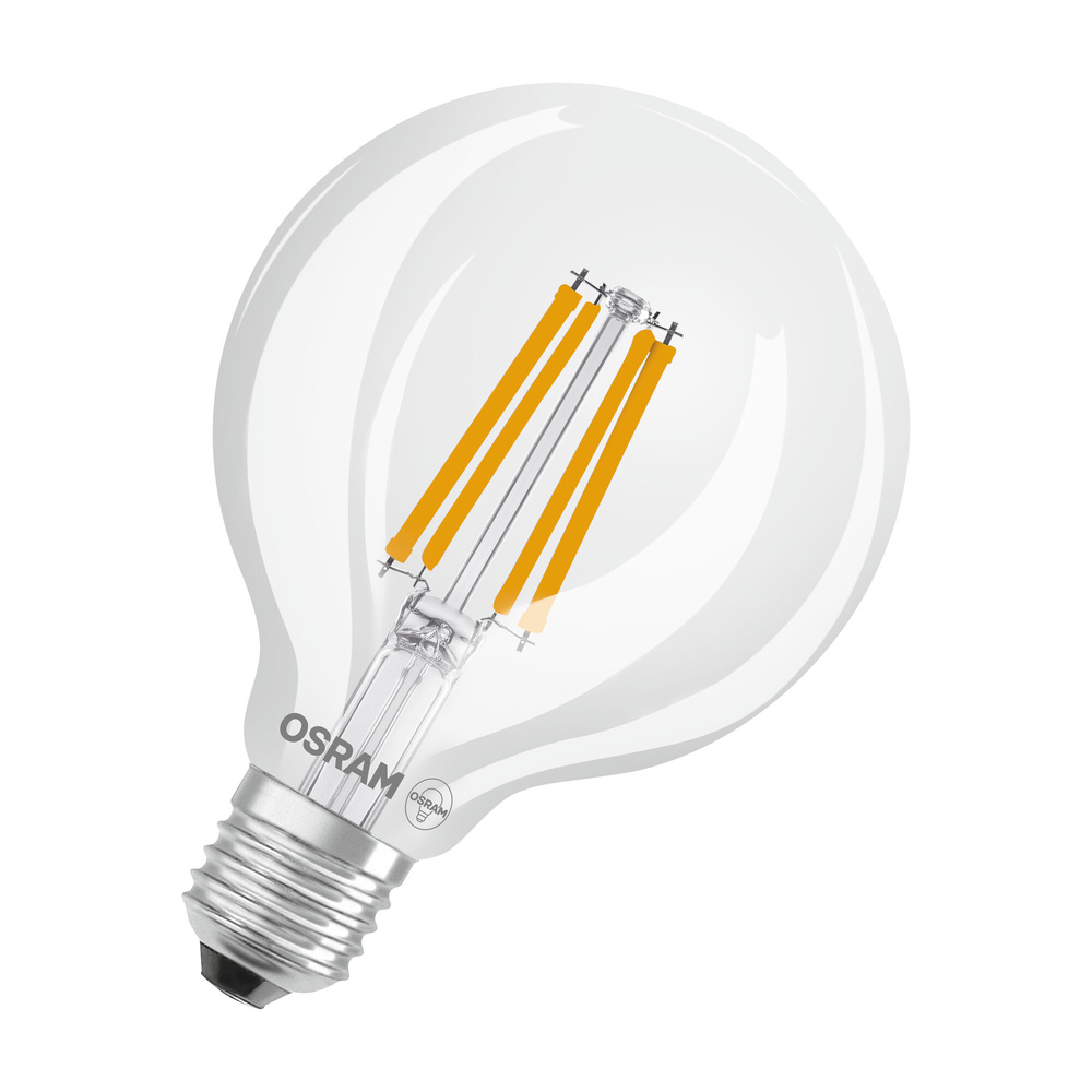 Osram LED Classic Globe 95 60, Filament, EEK A, 3,8 W, 806 lm, E27, warmweiß, klar