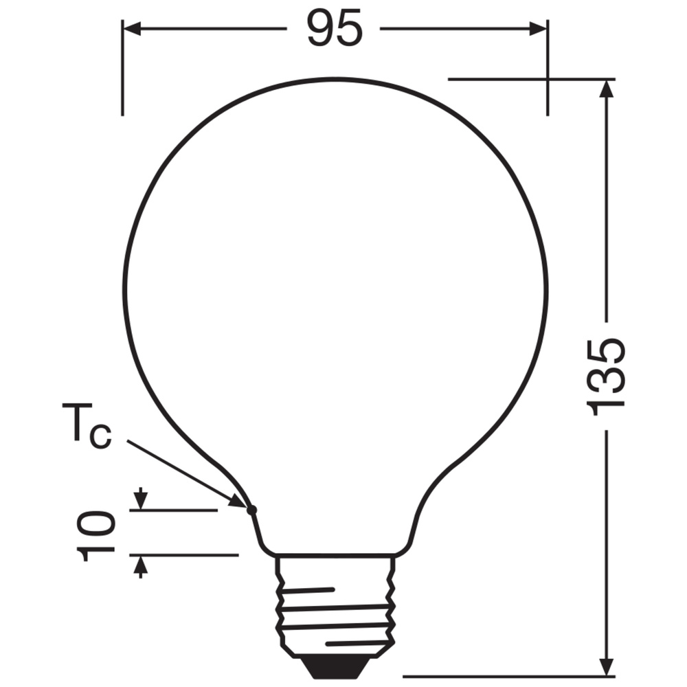 Osram LED Classic Globe 95 60, Filament, EEK A, 3,8 W, 806 lm, E27, warmweiß, matt