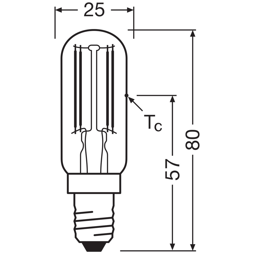 Osram LED Special T26 55 300° Filament DIM, 6,5 W, 730 lm, E14, 2700 K, klar, dimmbar