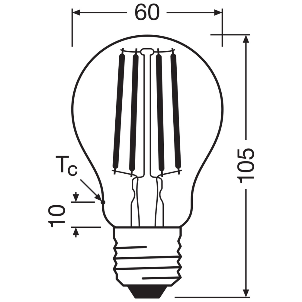 Osram LED Classic A 60, Filament, EEK A, 3,8 W, 806 lm, E27, warmweiß, klar, 2er Pack