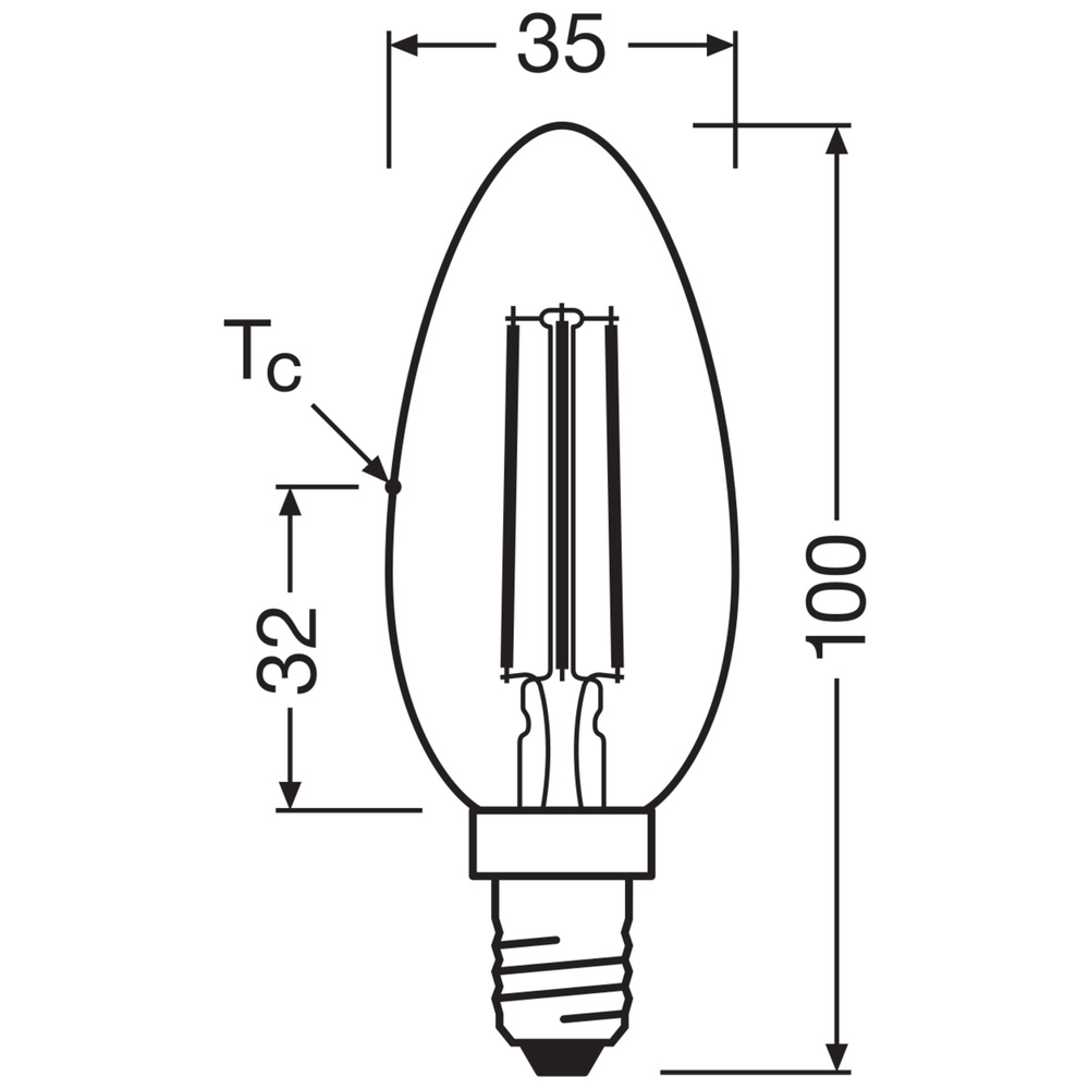 Osram LED Classic B 40, Filament, EEK A, 2,2 W, 470 lm, E14, warmweiß, klar, 2er Pack