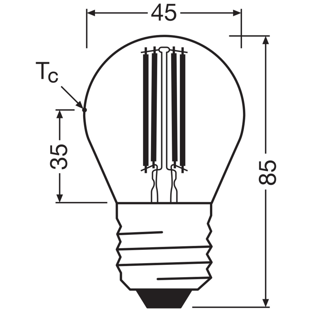 Osram LED Classic P 60, Filament, EEK A, 3,8 W, 806 lm, E27, warmweiß, klar