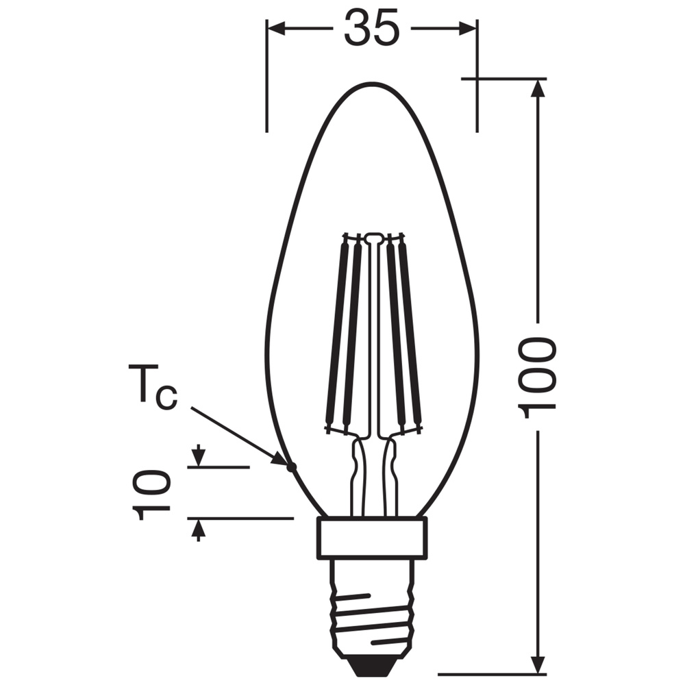 Osram LED Classic B 60, Filament, EEK A, 3,8 W, 806 lm, E14, warmweiß, matt