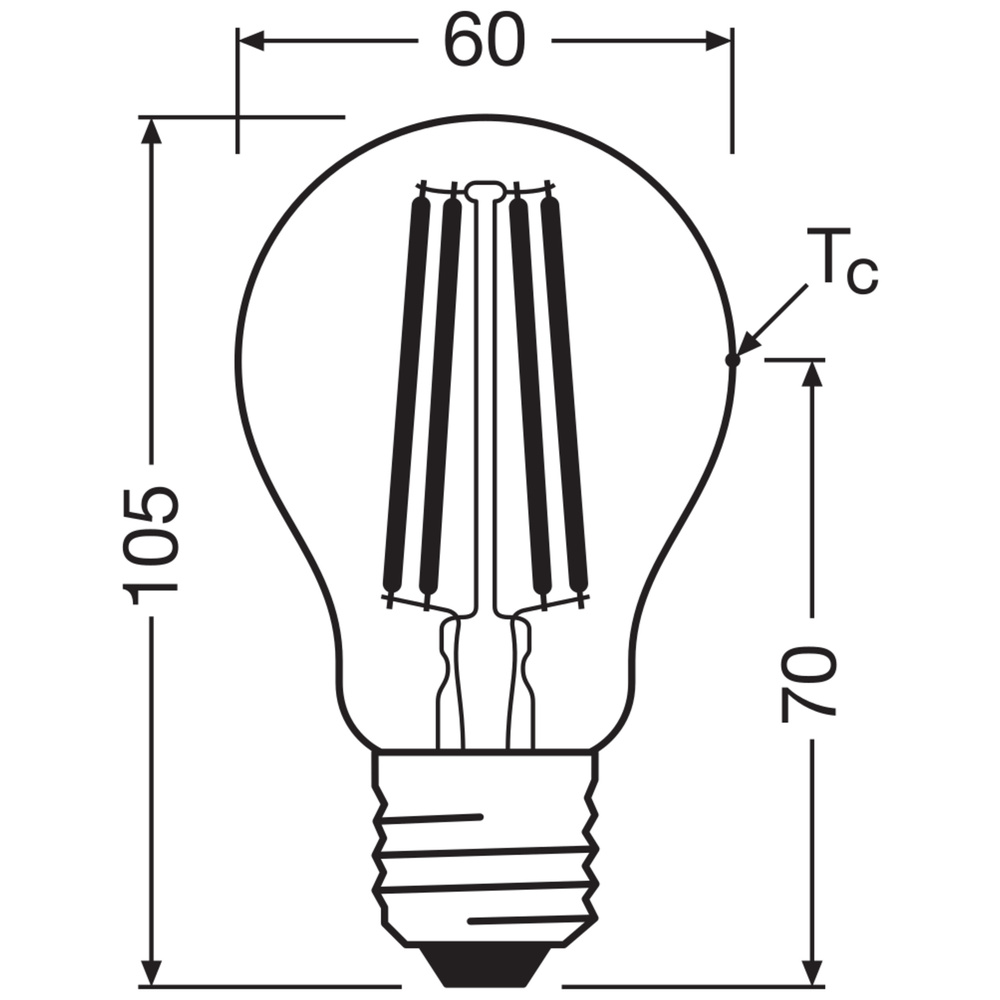 Osram LED Classic A 40, Filament, EEK A, 2,2 W, 470 lm, E27, kaltweiß, klar, 2er Pack