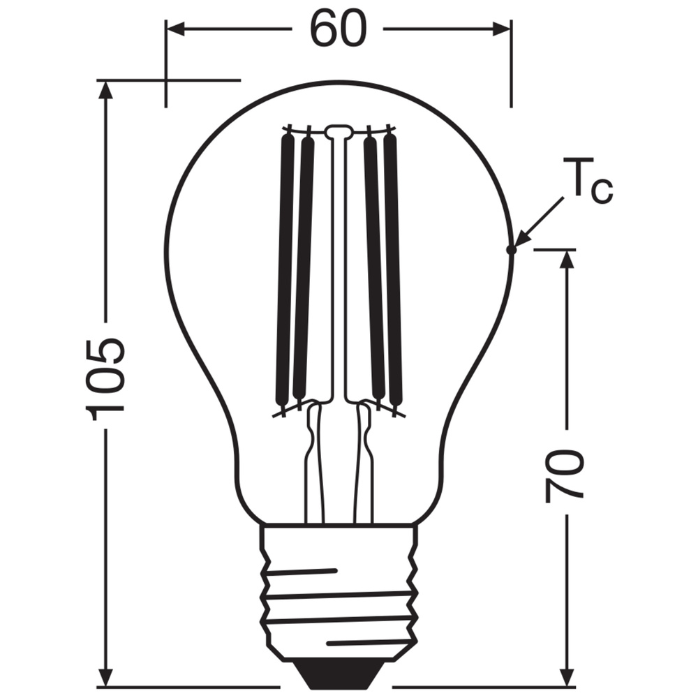 Osram LED Classic A 60, Filament, EEK A, 3,8 W, 806 lm, E27, kaltweiß, klar, 2er Pack