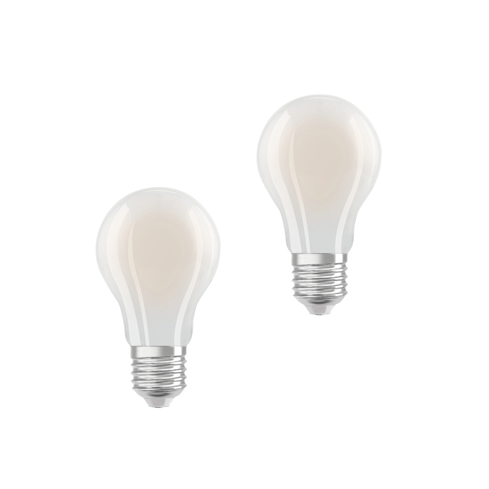 Osram LED Classic A 100, Filament, EEK A, 7,2 W, 1521 lm, E27, kaltweiß, matt, 2er Pack