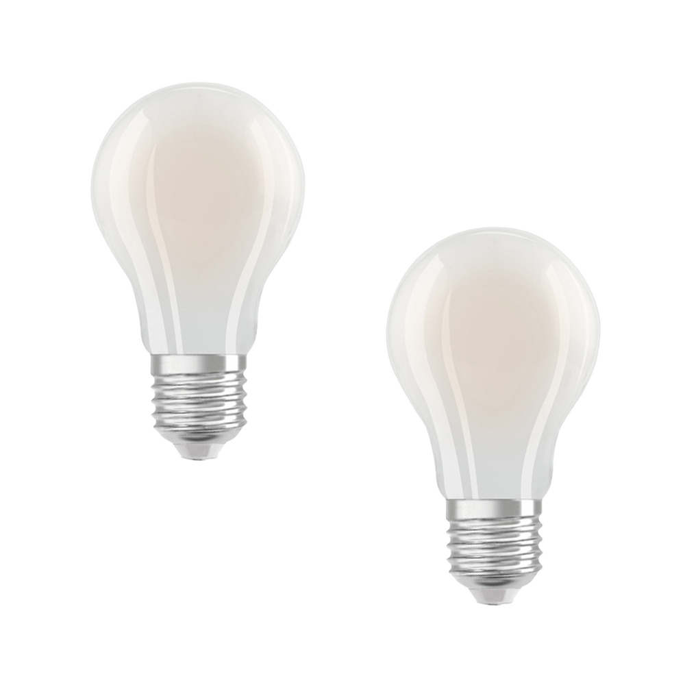 Osram LED Classic A 60, Filament, EEK A, 3,8 W, 806 lm, E27, kaltweiß, matt, 2er Pack