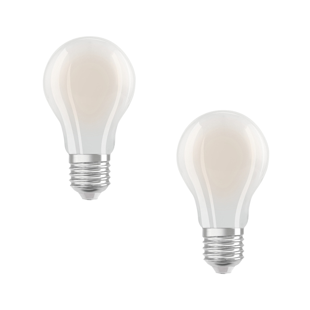 Osram LED Classic A 75, Filament, EEK A, 5 W, 1055 lm, E27, kaltweiß, matt, 2er Pack
