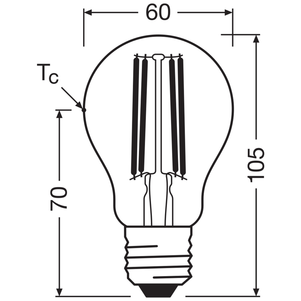 Osram LED Classic A 60, Filament, EEK A, 3,8 W, 806 lm, E27, dimmbar warmweiß, klar