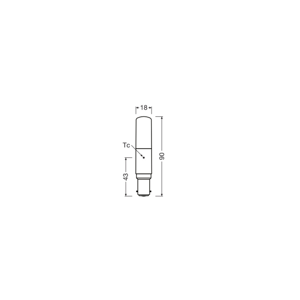 Osram LED T Slim 75 320° DIM, 8 W, 1055 lm, B15d, 2700 K, klar, dimmbar