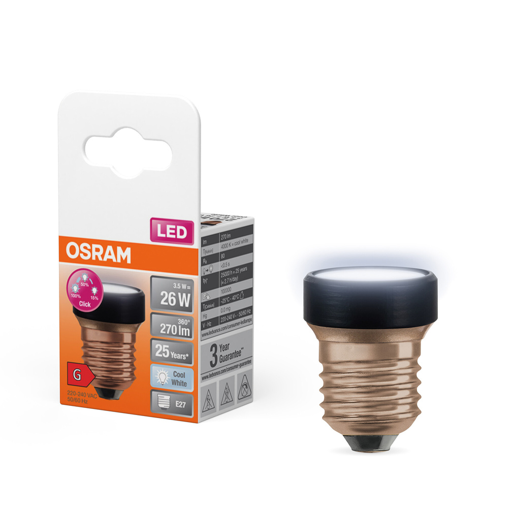 Osram  Ultrakompakte Designlampe LED STAR FLAT 26 3 Step DIM, 3,5 W, 270 lm, E27, 4000 K