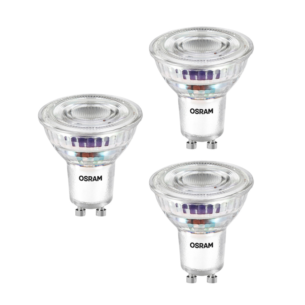 Osram LED PAR16 50 100°, 2,5 W, 450 lm, GU10, EEK A, kaltweiß, 3er Pack