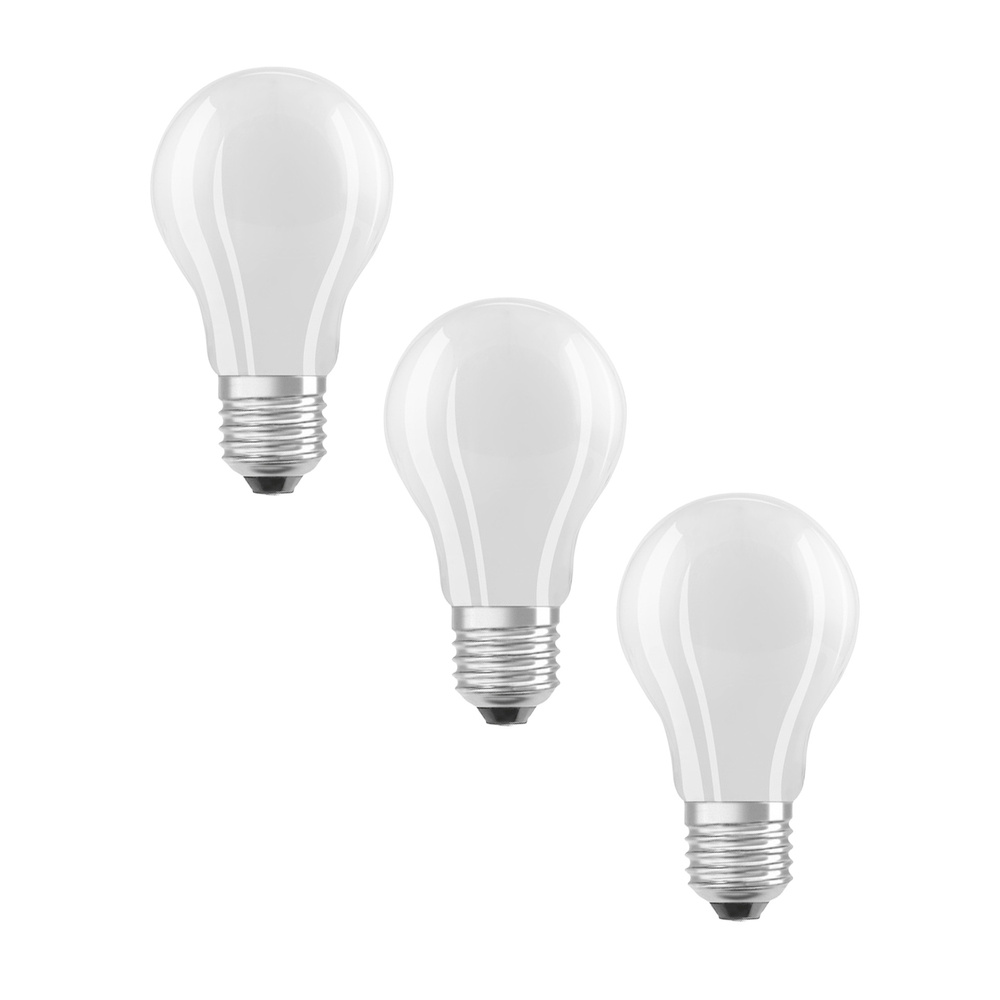 Osram LED Classic A 60, Filament, EEK A, 3,8 W, 806 lm, E27, warmweiß, matt, 3er Pack