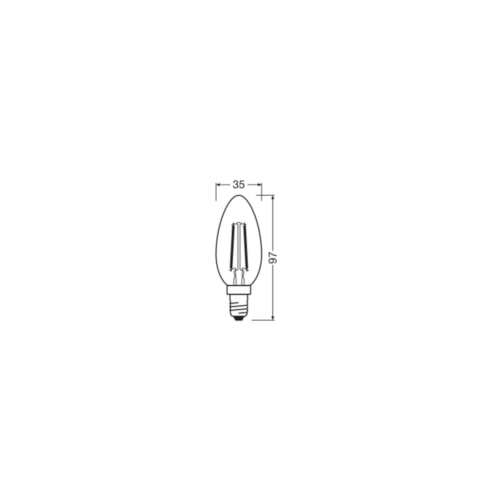 Osram LED Superstar Classic B 25 Filament, 1,8 W, 250 lm, E14, dimmbar, warmweiß, klar