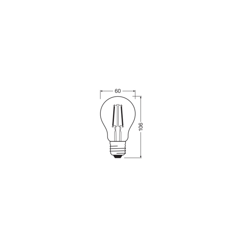 Osram LED Superstar Classic A 25 Filament, 1,8 W, 250 lm, E27, dimmbar, warmweiß, klar