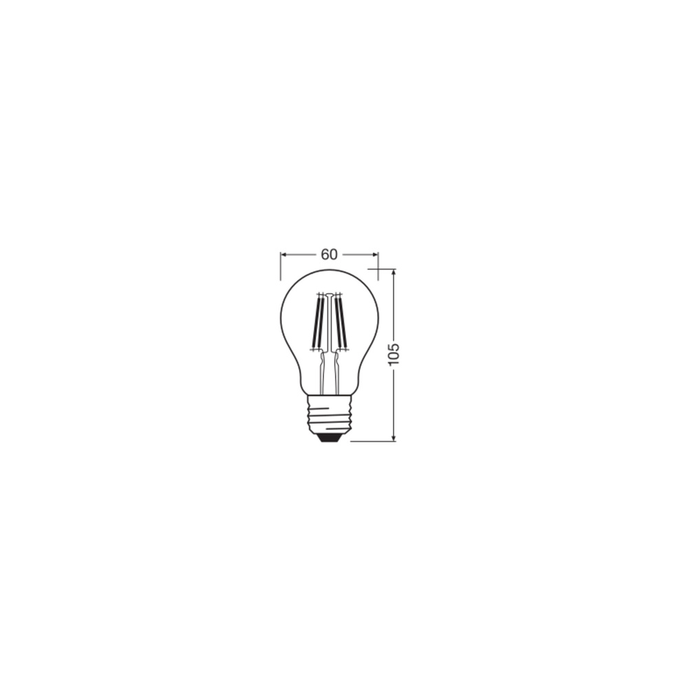 Osram LED Superstar Classic A 40 Filament, 3,4 W, 470 lm, E27, dimmbar, warmweiß, klar
